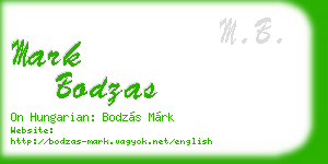 mark bodzas business card
