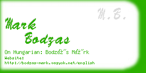 mark bodzas business card